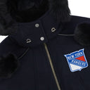 Navy NHL x Moose Knuckles Rangers Bomber Jacket