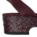 BURGUNDY LUXE KID SUEDE ANKLE STRAP SANDALS