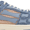 Beige/Blue Raffia Skel Top Low