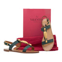 GREEN GARAVANI SCARPE SCARAB ANKLE STRAP SANDALS