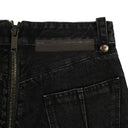 Black Denim Distressed Hem Short Pants