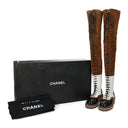 Brown Lace-Up Over the Knee Boots