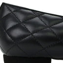Black CC Toe Cap Ballerina Flats