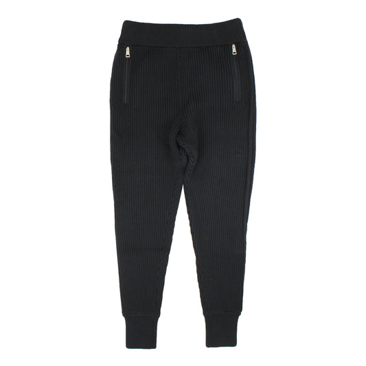 Moncler Logo Rib Knit Jogger Sweatpants - Black