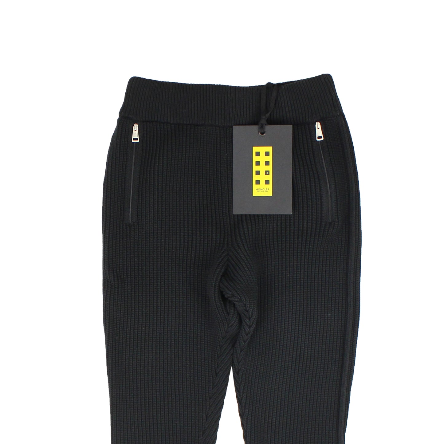 Moncler Logo Rib Knit Jogger Sweatpants - Black