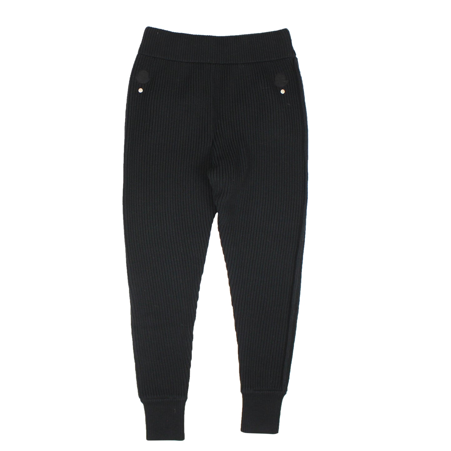 Moncler Logo Rib Knit Jogger Sweatpants - Black