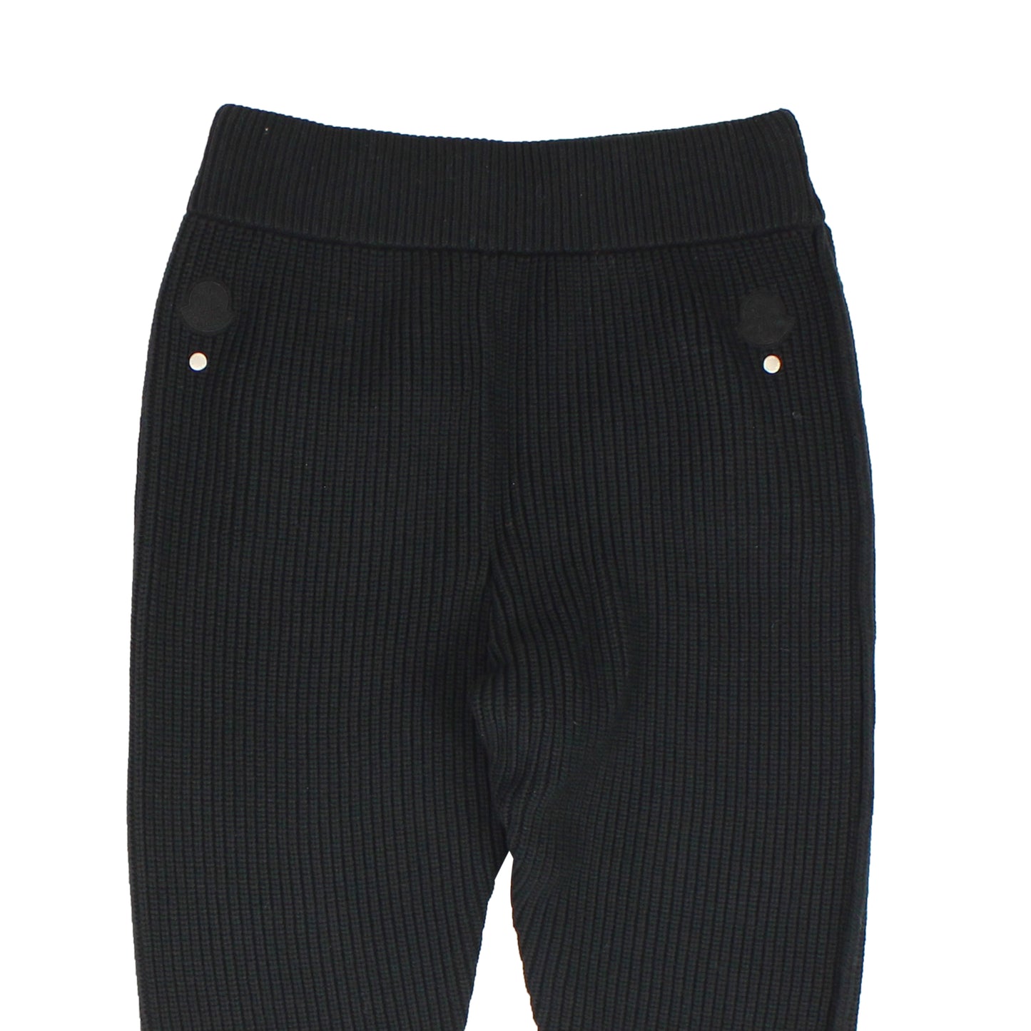 Moncler Logo Rib Knit Jogger Sweatpants - Black