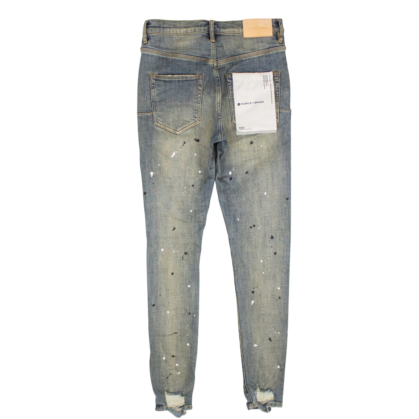 Purple Brand Mid Rise Destroy Paint Jeans - Indigo