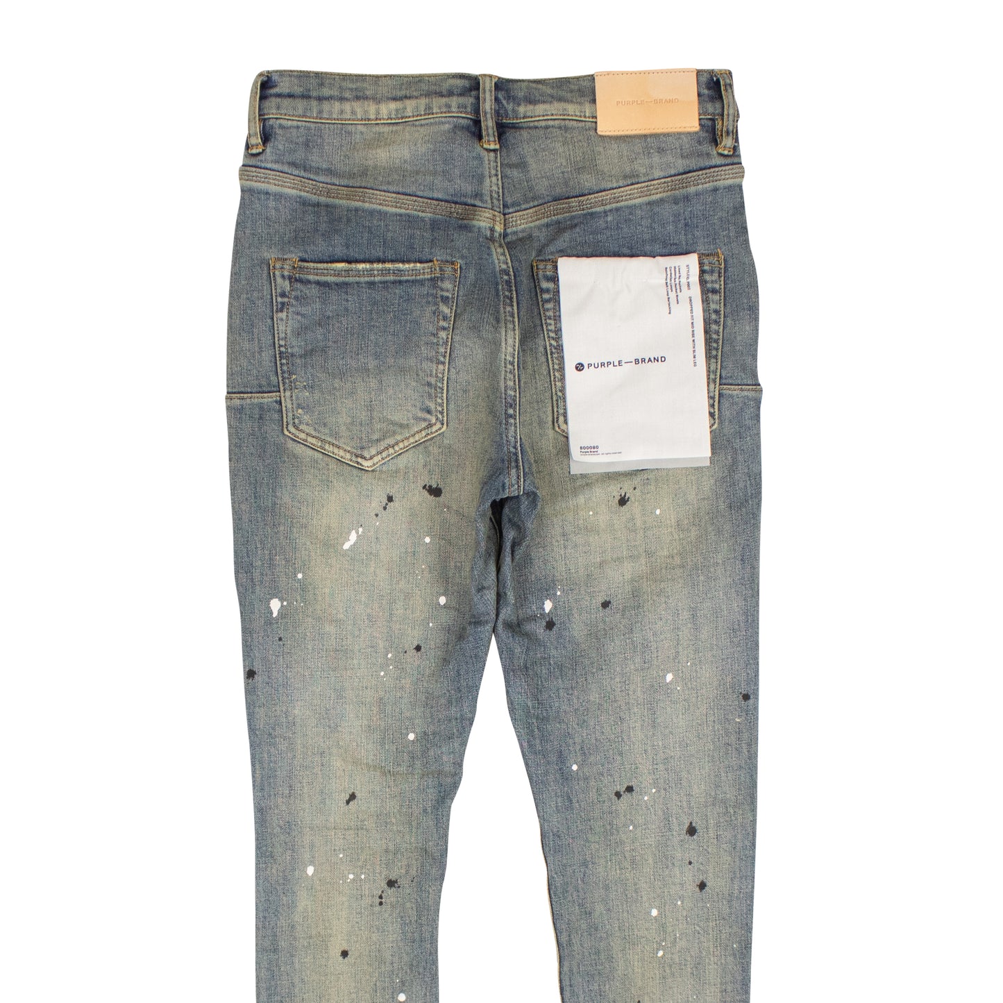 Purple Brand Mid Rise Destroy Paint Jeans - Indigo