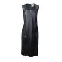 BOTTEGA VENETA BLACK LAMB LEATHER SLEEVELESS JUMPER DRESS