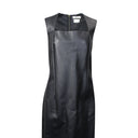 BOTTEGA VENETA BLACK LAMB LEATHER SLEEVELESS JUMPER DRESS