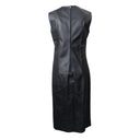 BOTTEGA VENETA BLACK LAMB LEATHER SLEEVELESS JUMPER DRESS