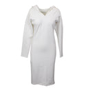 A Plan Application Cotton Hooded Midi Dress - Optical White