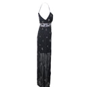 Amiri Embellished Silk Chiffon Midi Dress - Black