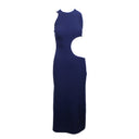 Navy Ribbed Open Circle Dress