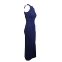 Navy Ribbed Open Circle Dress