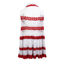Rodarte Hand Crocheted Strapless Dress - Red/White