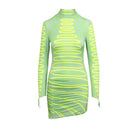 Multi Yellow Turtleneck Dress