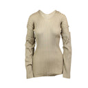 Light Bone Lightweight Ribbed Sweater Dress