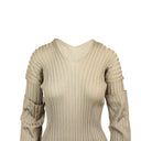 Light Bone Lightweight Ribbed Sweater Dress