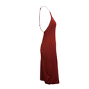 NWT BOTTEGA VENETA Rust Jersey Knit Halterneck Midi Dress