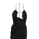 Black Cinched Sash Mini Dress