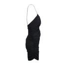 Black Cinched Sash Mini Dress