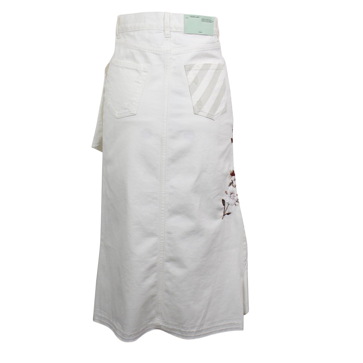 Off-White C/O Virgil Abloh Flared Denim Skirt - White