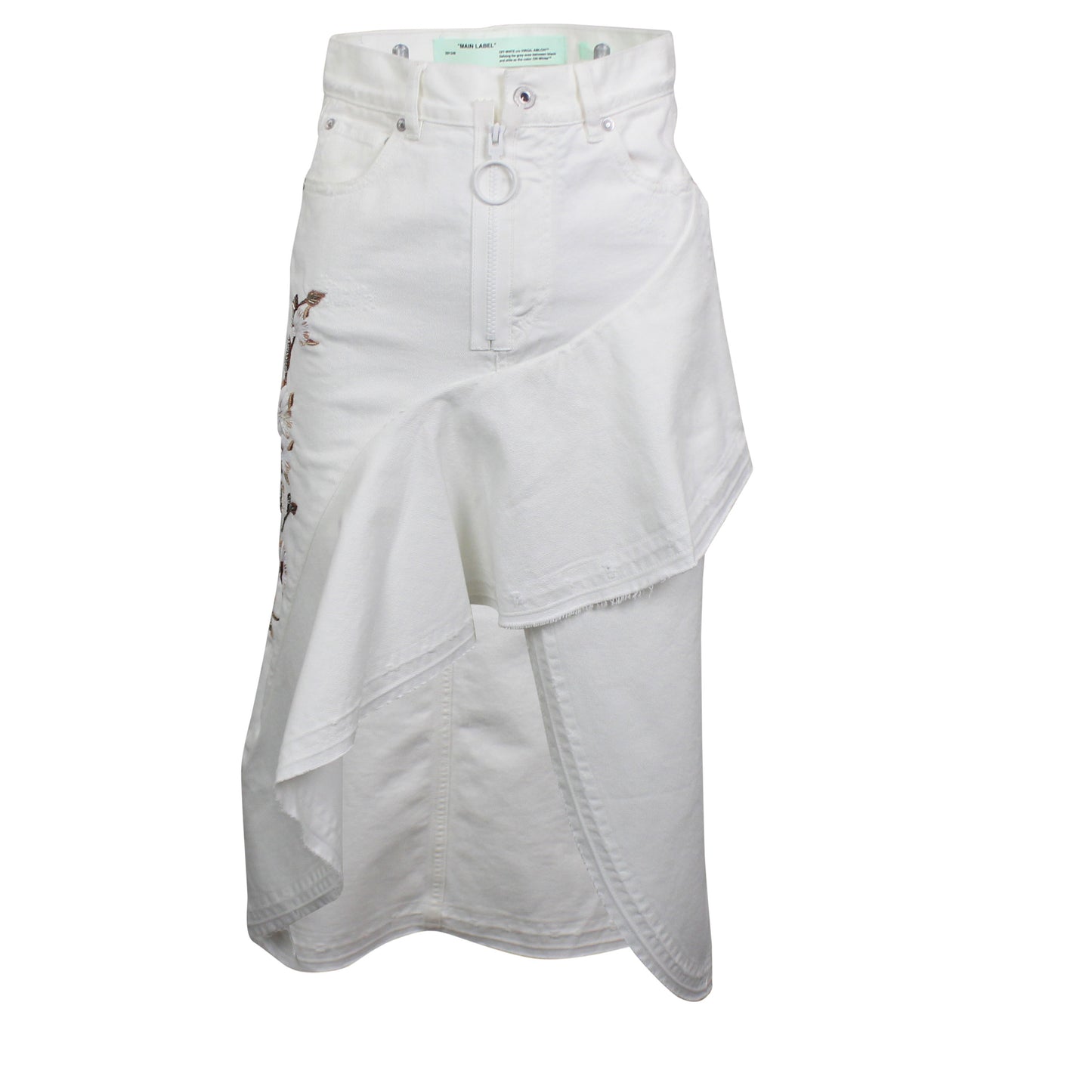 Off-White C/O Virgil Abloh Flared Denim Skirt - White