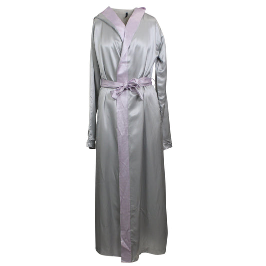 Unravel Project Light Silk Long Boxing Robe Dress - Gray