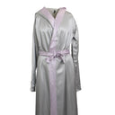 Unravel Project Light Silk Long Boxing Robe Dress - Gray