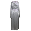 Unravel Project Light Silk Long Boxing Robe Dress - Gray