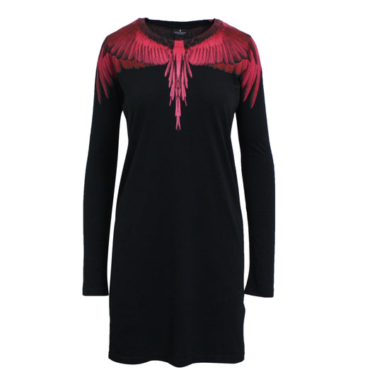 Marcelo Burlon Cotton Wings Mini Dress - Black