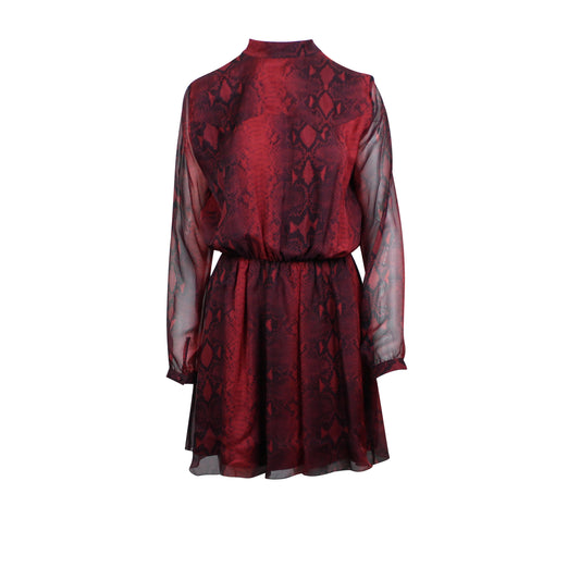 Amiri Snakeskin Silk Dress - Red