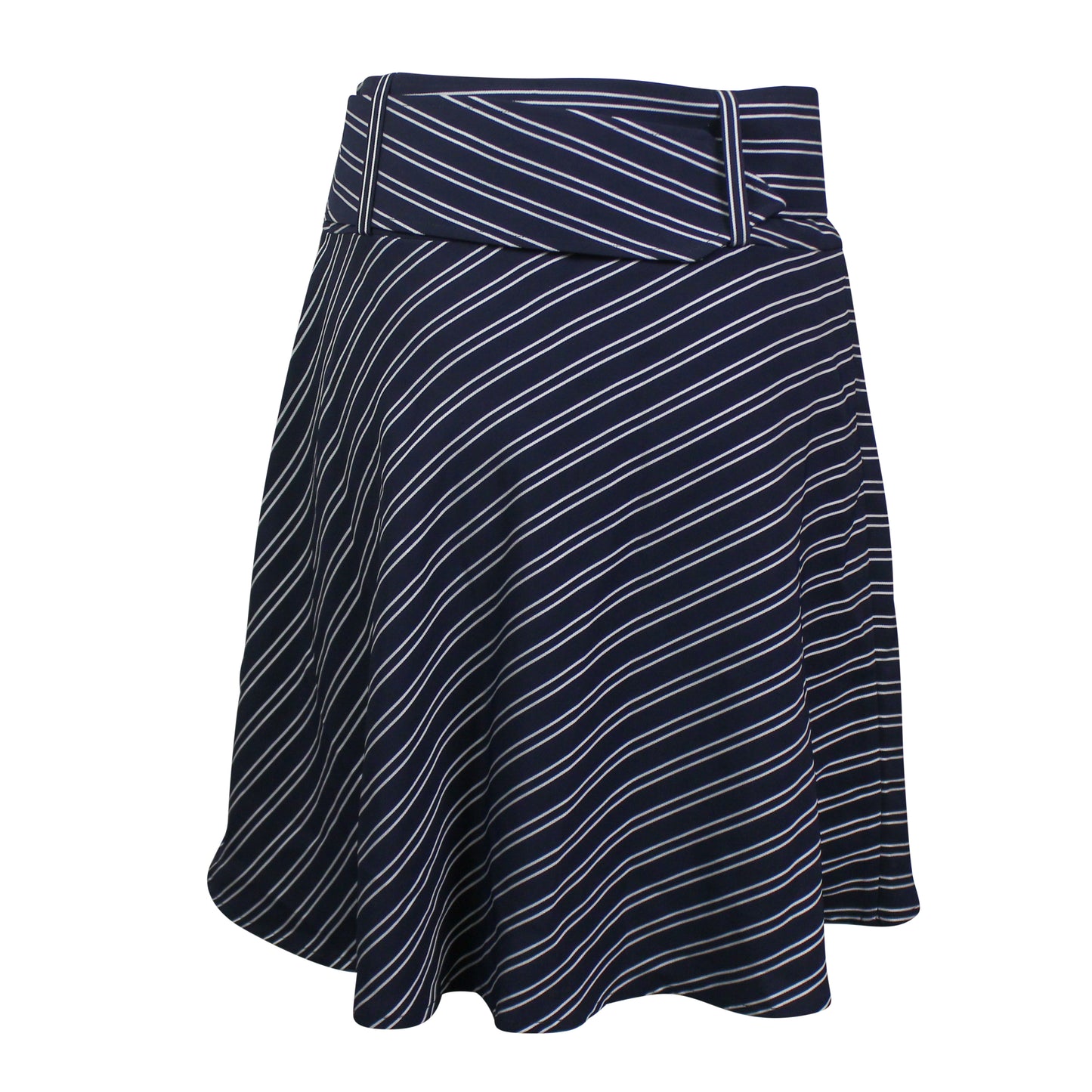 Opening Ceremony Belted Striped Flare Skirt - Navy