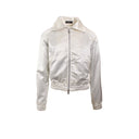 White Zip Track Striped Jacket