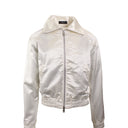 White Zip Track Striped Jacket