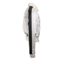 White Zip Track Striped Jacket