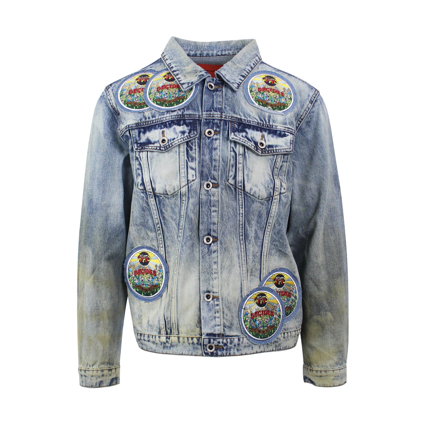 Who Decides War Acid Sphere Denim Jacket - Indigo