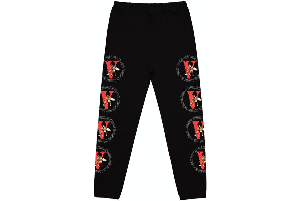 Vlone X Dennis Rodman Angel Vs Demon Sweatpants - Black