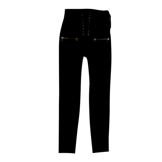 Unravel Project Leather Skinny Lace Up Pants - Black