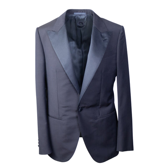 Navy Wool Blend Single Breasted Blazer