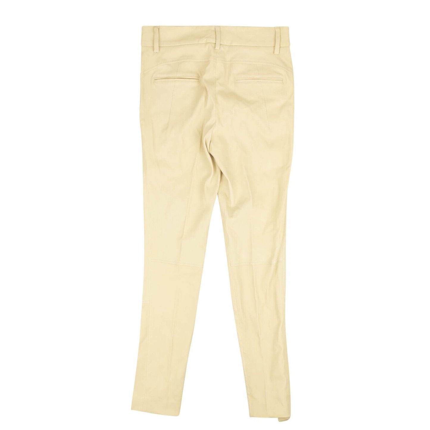 Beige Leather Skinny Pants