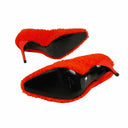 Off-White C/O Virgil Abloh Furry Zip Tie Heels - White