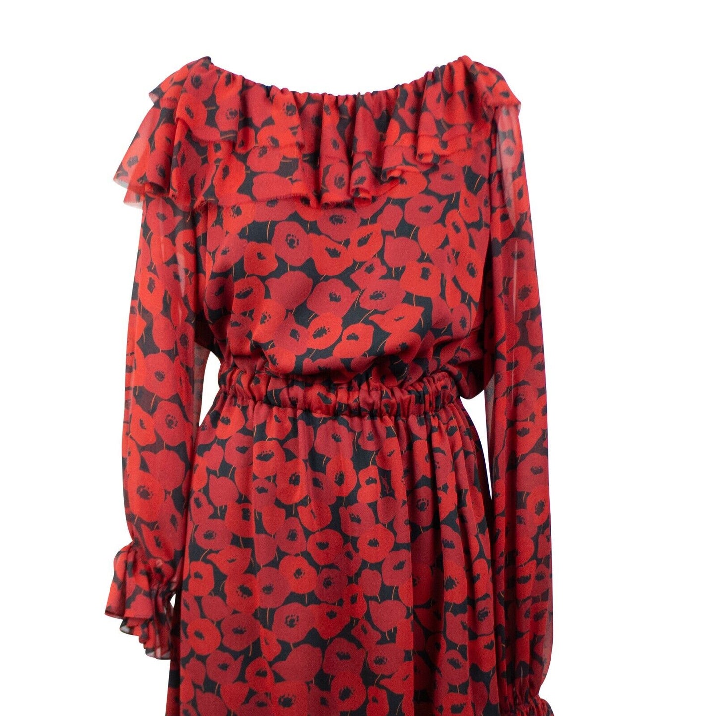 Women's Red Off The Shoulder Floral Dress