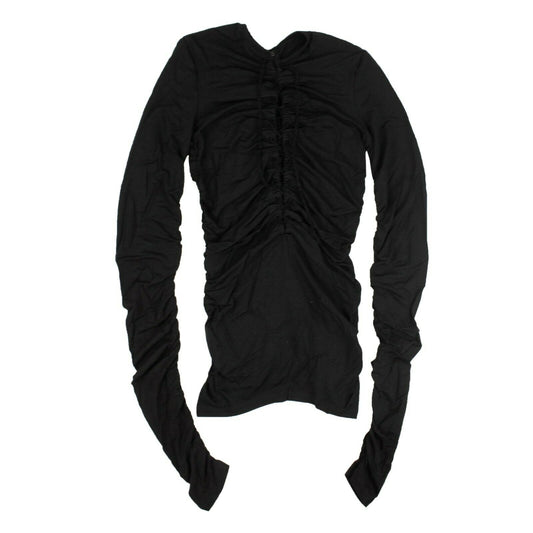 Unravel Project Lace Up Long Sleeve Top - Black