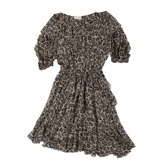 Faith Connexion Silk Leopard Off-Shoulder Dress - Multi