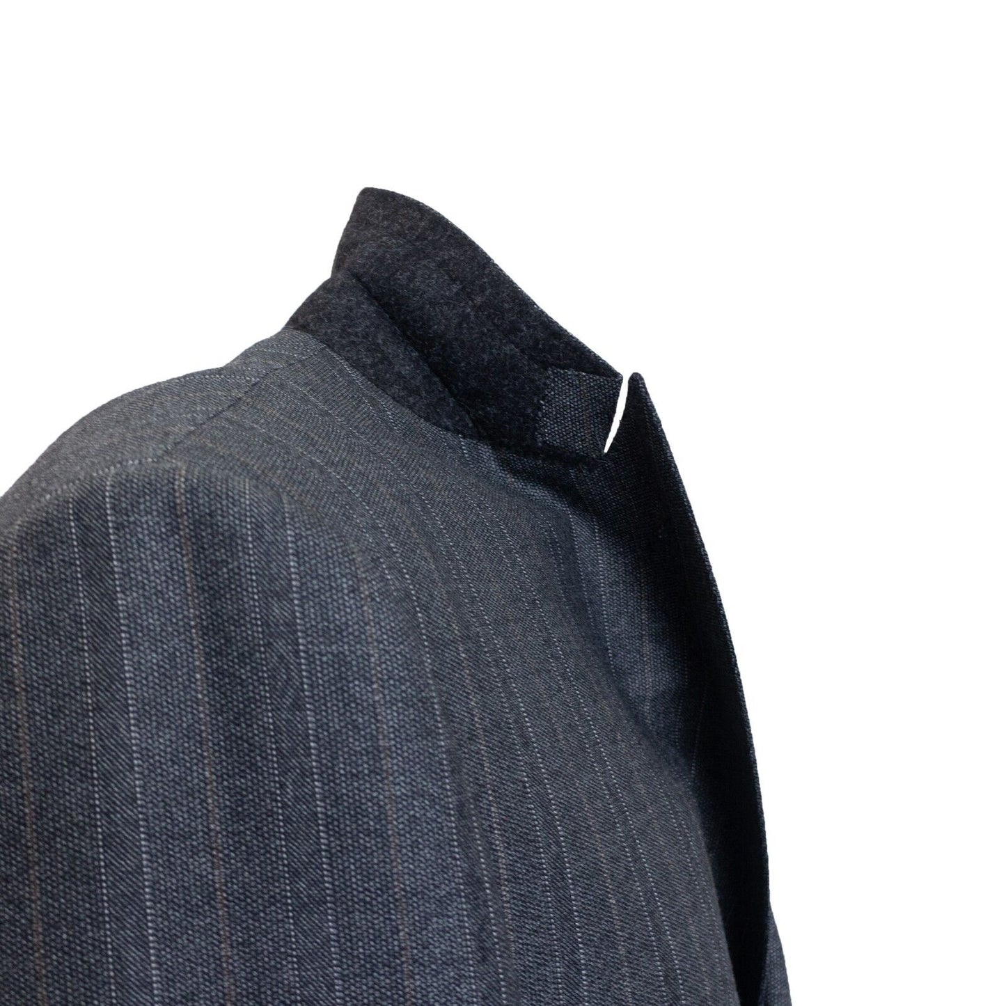 Charcoal Grey Wool Pinstripe Double Breasted Suit