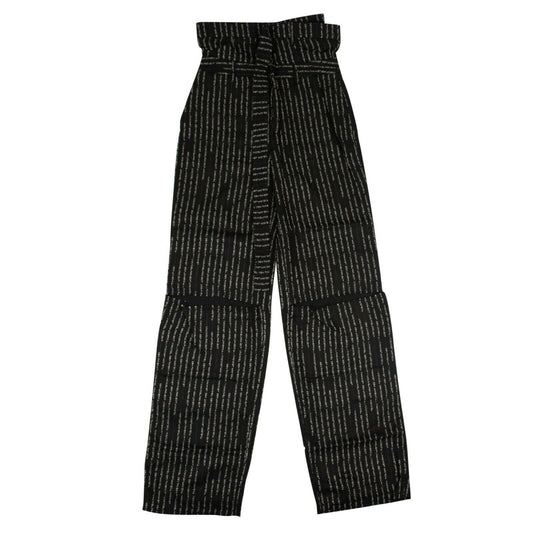 Unravel Project Striped Wide Leg Pants - Black