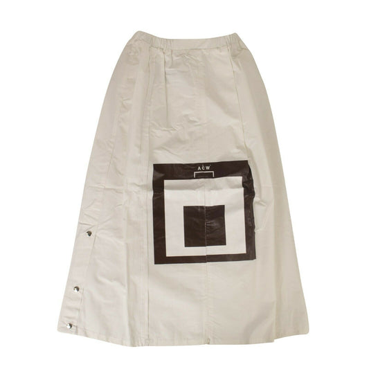 A.C.W Cotton Snap Midi Skirt - White